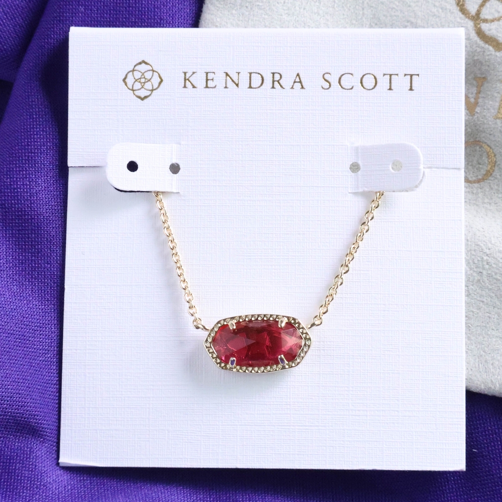 Kendra Scott Elisa Necklace Berry red glass